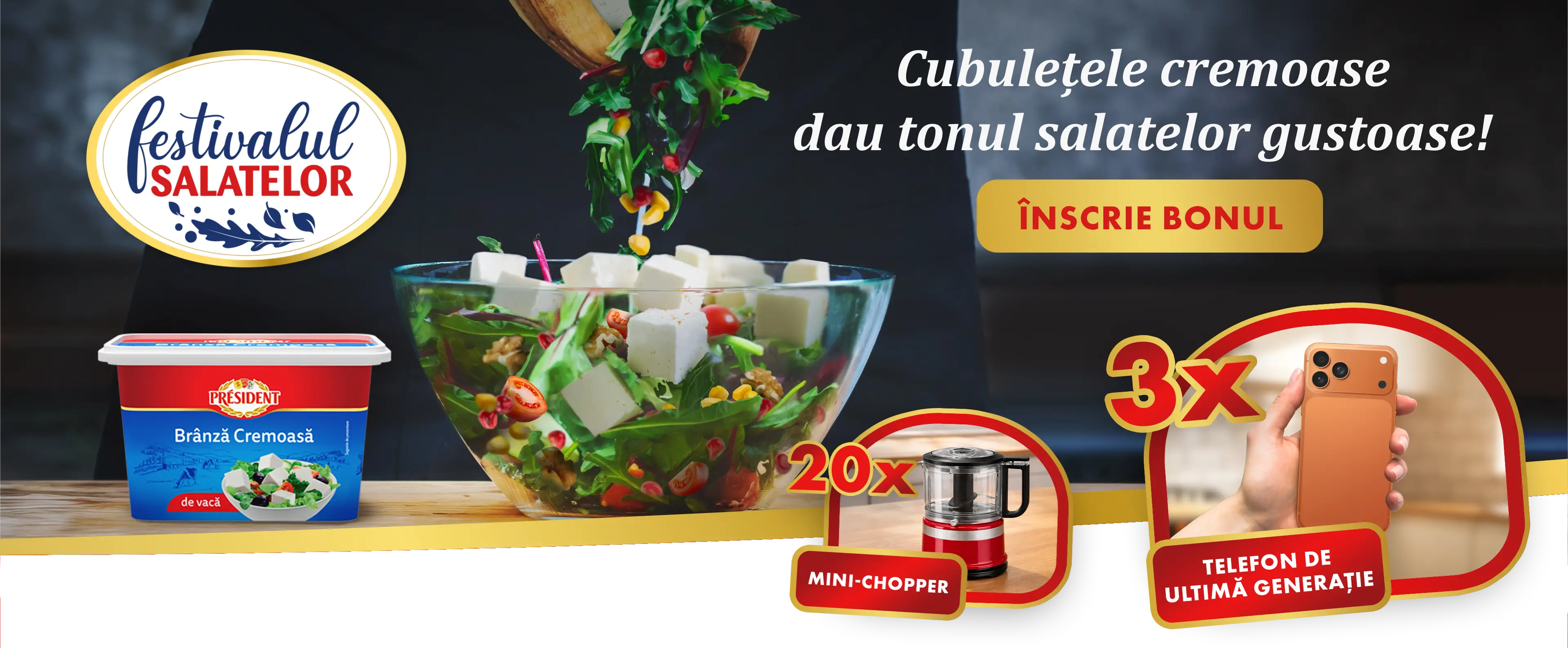 Festivalul Salatelor — Cubulețele cremoase dau tonul salatelor gustoase!